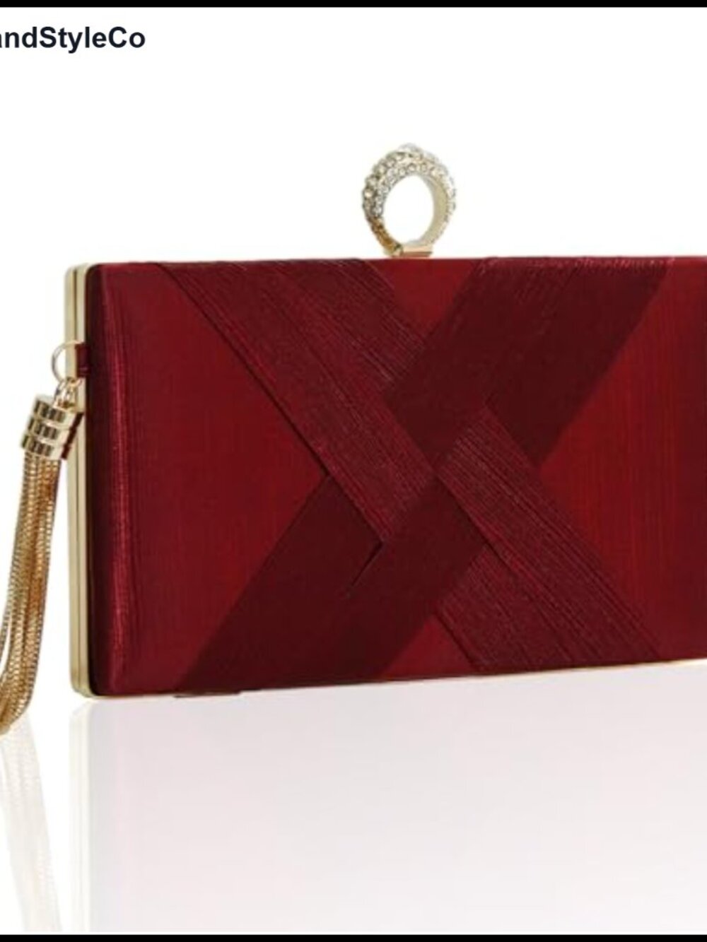 Silk Satin Beaded Tassel Evening Clutch Crossbody Wedding Party Bag